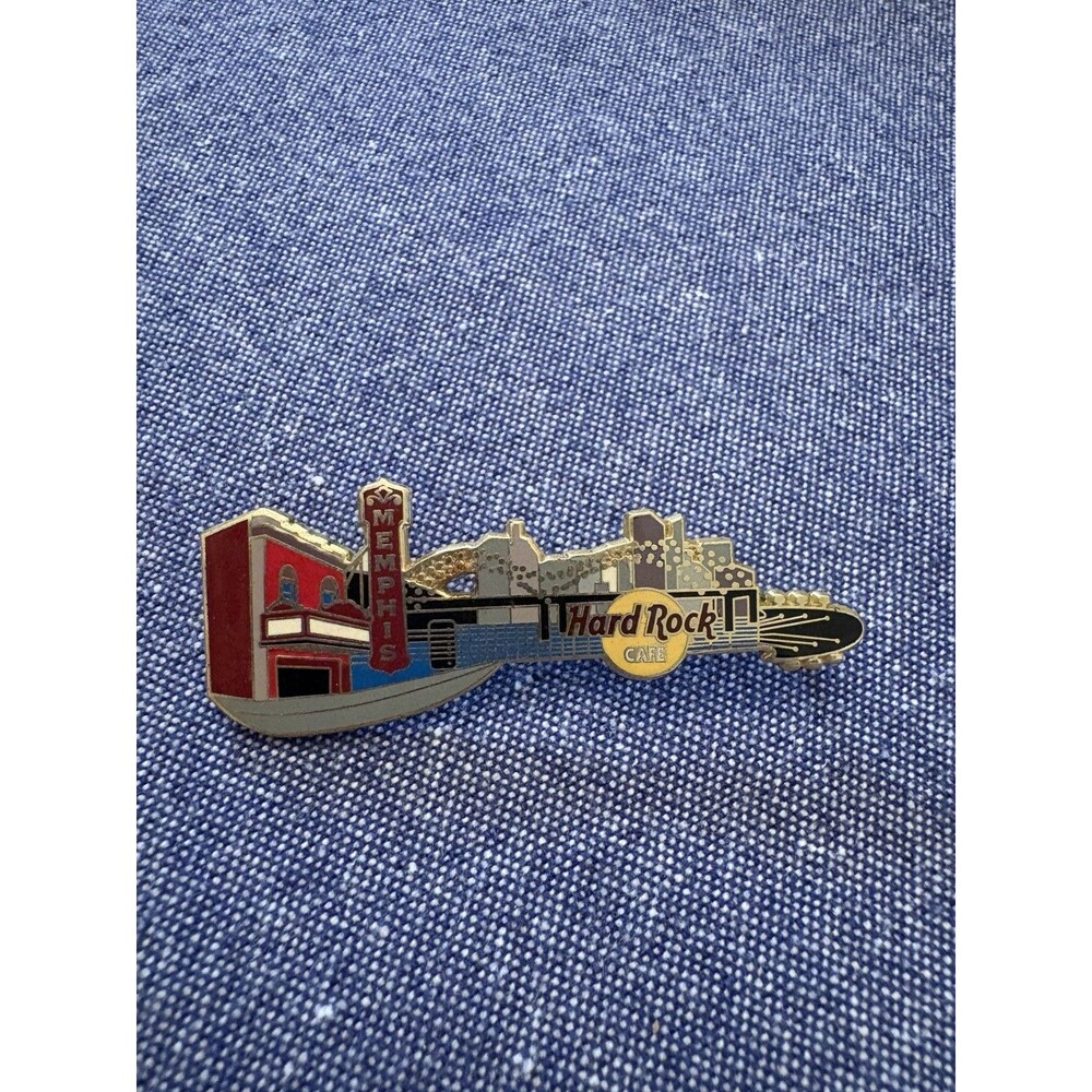 Vintage 2007 Hard Rock Cafe Memphis Skyline Guitar Collectible Pin